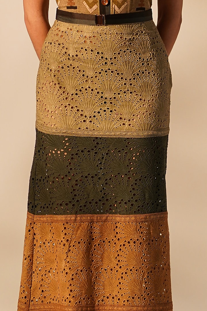 Green Double Georgette Printed Bodysuit by Nikita Mhaisalkar at Pernia's Pop Up Shop