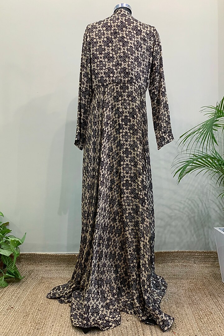 Black Printed Jacket With Crop Top & Pants by Nikita Mhaisalkar at Pernia's Pop Up Shop