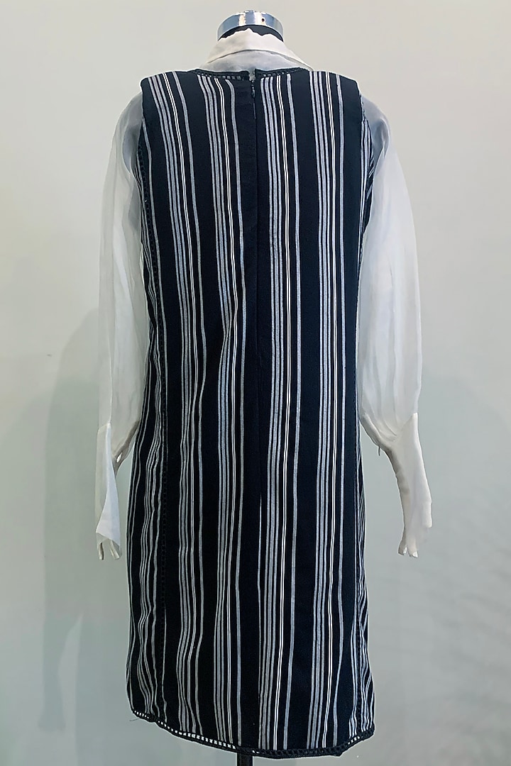 White Shirt With Black Printed Tunic by Nikita Mhaisalkar at Pernia's Pop Up Shop