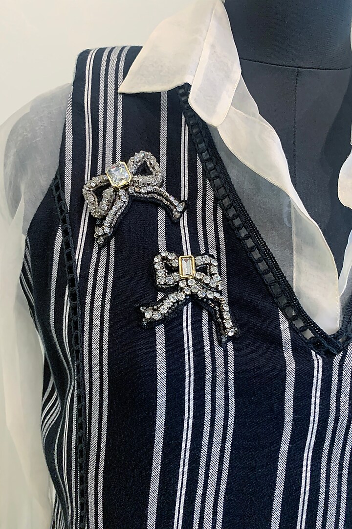 White Shirt With Black Printed Tunic by Nikita Mhaisalkar at Pernia's Pop Up Shop