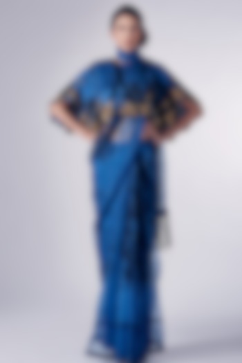 Blue Organza Satin Printed Wedding Saree

 by Nikita Mhaisalkar at Pernia's Pop Up Shop