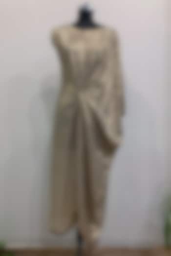Gold Sequins Draped Dress by Nikita Mhaisalkar at Pernia's Pop Up Shop 2026
