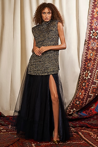 Navy Blue Cotton Dress by Nikita Mhaisalkar