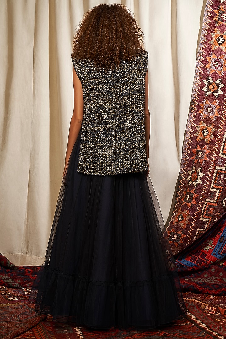Navy Blue Cotton Vacation Dress by Nikita Mhaisalkar at Pernia's Pop Up Shop