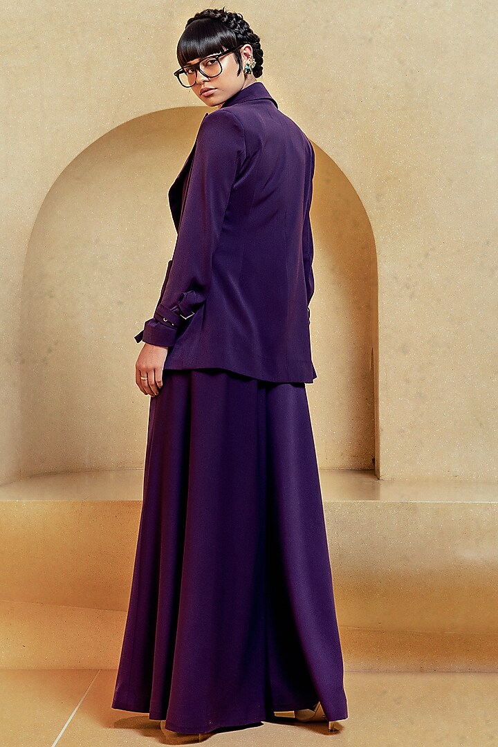 Aubergine Banana Crepe Pants by Nikita Mhaisalkar at Pernia's Pop Up Shop