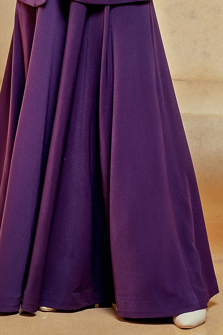 Aubergine Banana Crepe Pants by Nikita Mhaisalkar at Pernia's Pop Up Shop