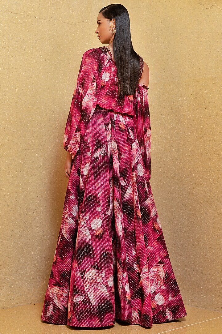 Magenta Printed Skirt by Nikita Mhaisalkar at Pernia's Pop Up Shop