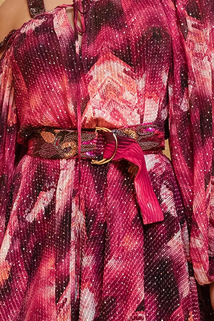 Magenta Printed Skirt by Nikita Mhaisalkar at Pernia's Pop Up Shop