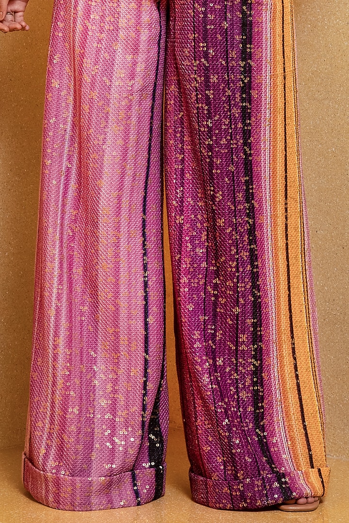 Berry Pink Printed Pant Set by Nikita Mhaisalkar at Pernia's Pop Up Shop