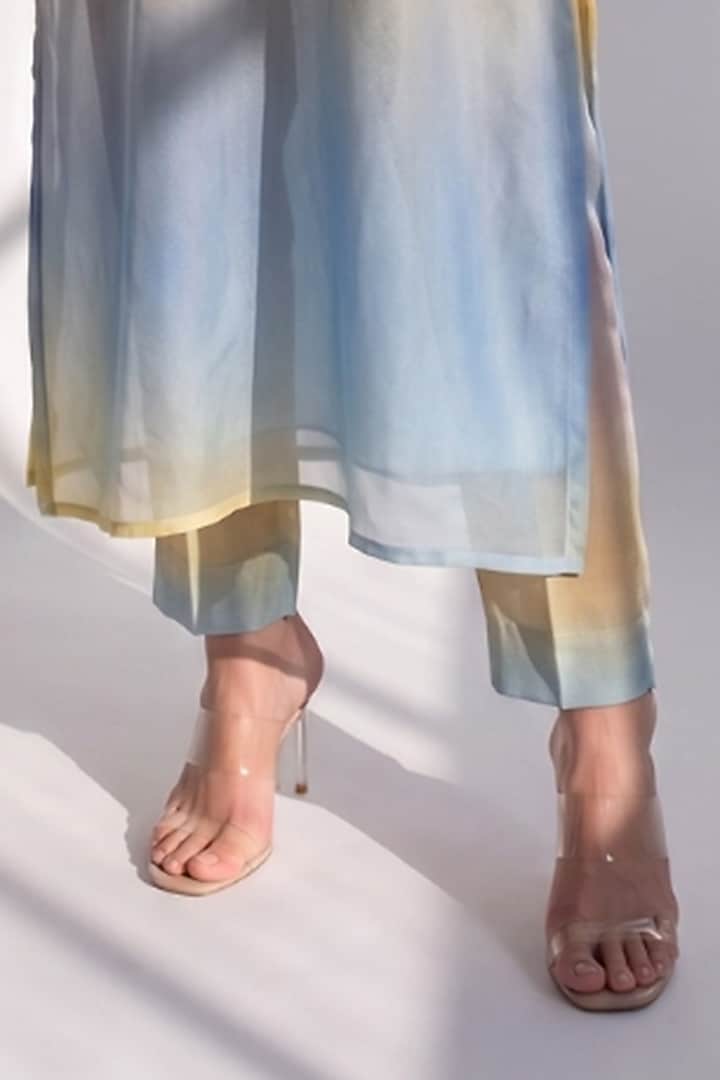 Purple Silk Organza Thread Embroidered Kurta Set by Nikita Mhaisalkar at Pernia's Pop Up Shop