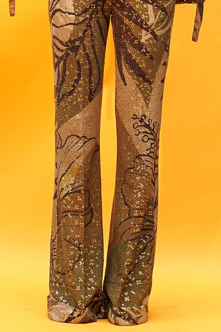 Brown Printed Pant Set by Nikita Mhaisalkar at Pernia's Pop Up Shop