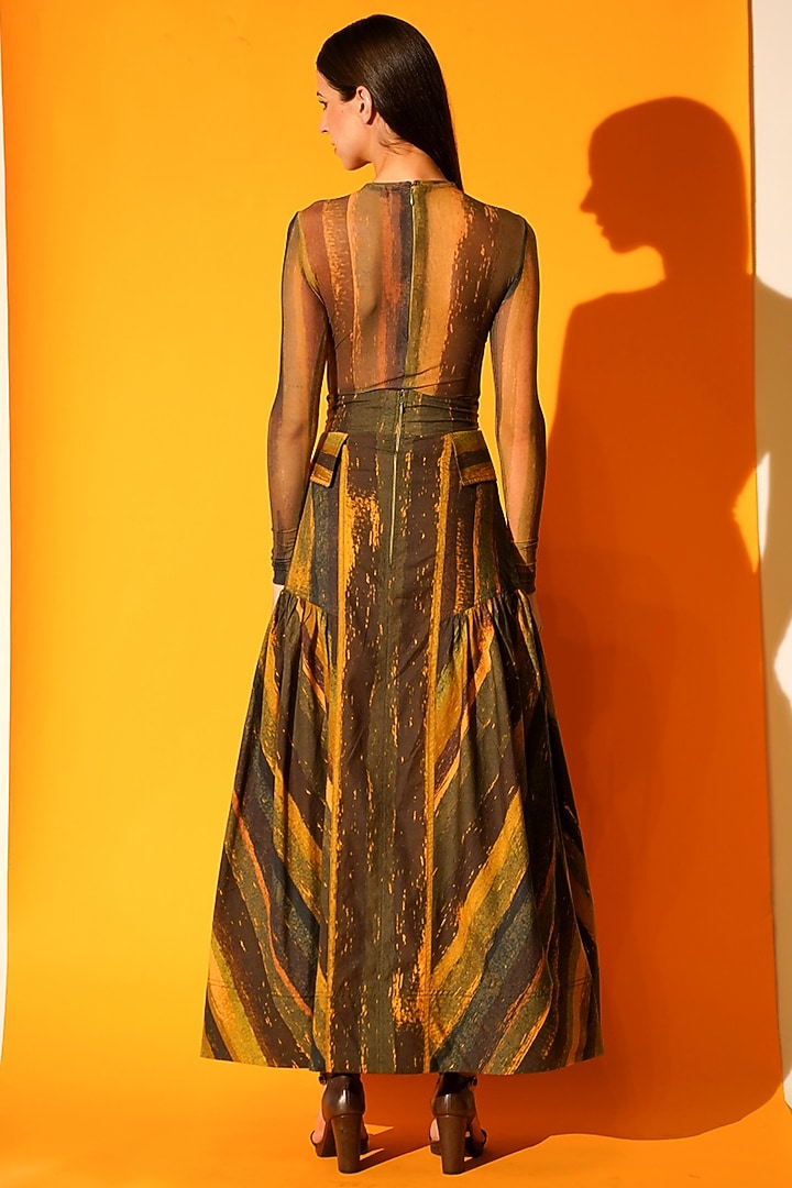 Green Printed Skirt by Nikita Mhaisalkar at Pernia's Pop Up Shop