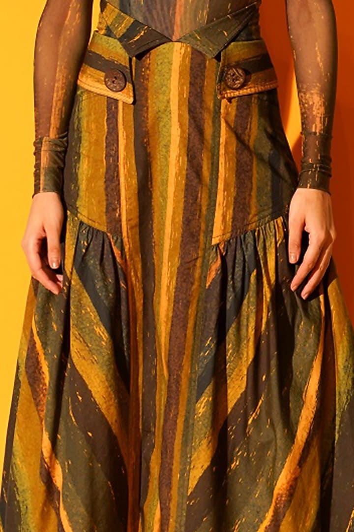 Green Printed Skirt by Nikita Mhaisalkar at Pernia's Pop Up Shop