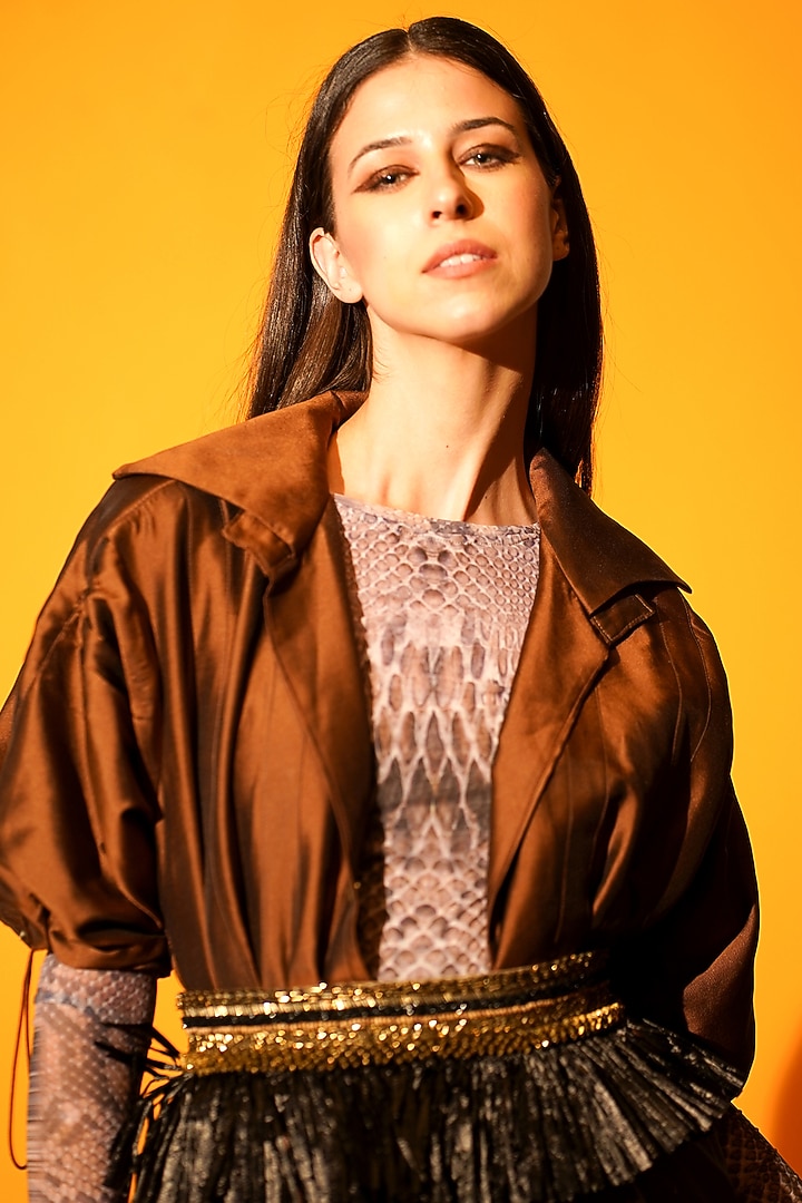 Multi-Colored Python Printed Bodysuit by Nikita Mhaisalkar at Pernia's Pop Up Shop