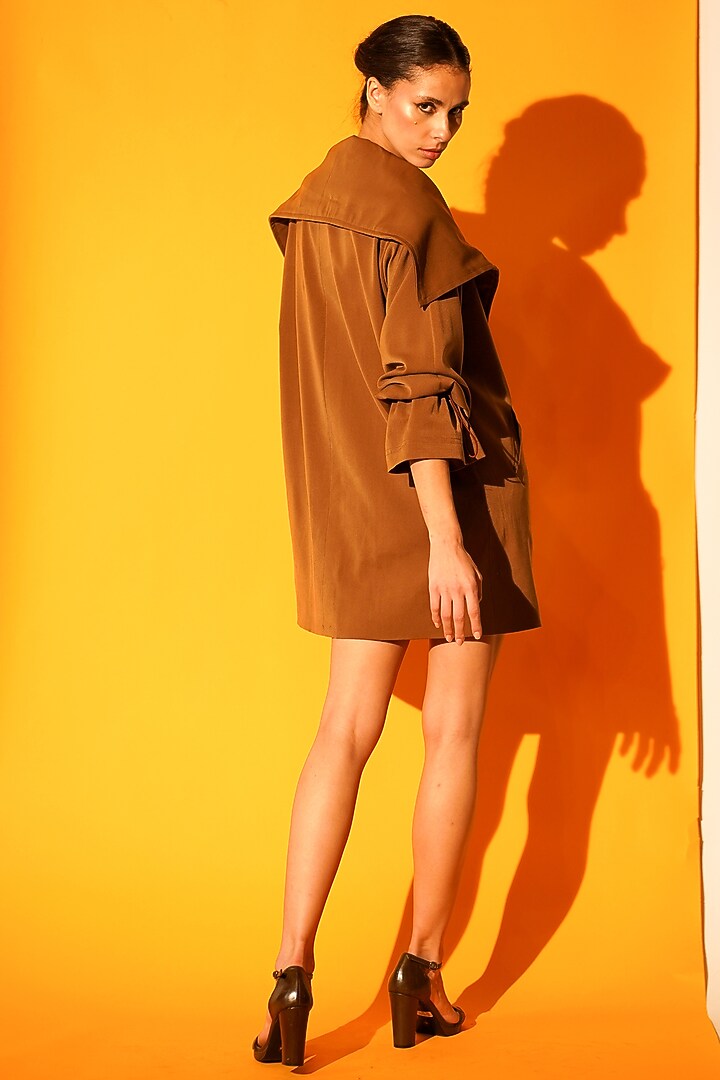 Tan Luxe Suiting Jacket by Nikita Mhaisalkar at Pernia's Pop Up Shop