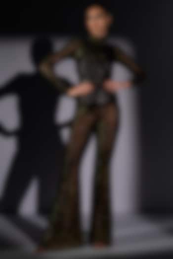 Black Bamboo Rattan Corset With Belt by Nikita Mhaisalkar at Pernia's Pop Up Shop