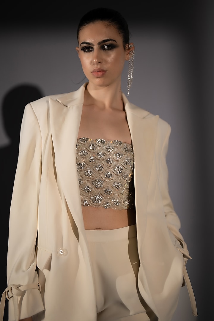 White Tulle Corset by Nikita Mhaisalkar at Pernia's Pop Up Shop