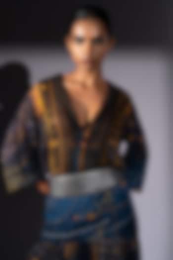 Blue Pure Georgette Galaxy Printed Top by Nikita Mhaisalkar at Pernia's Pop Up Shop