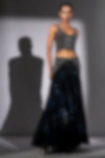 Blue Pure Georgette Galaxy Printed Co-Ord Set by Nikita Mhaisalkar at Pernia's Pop Up Shop