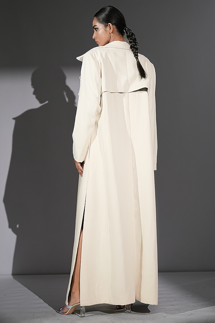 White Tulle Embroidered Mini Party Wear Dress by Nikita Mhaisalkar at Pernia's Pop Up Shop