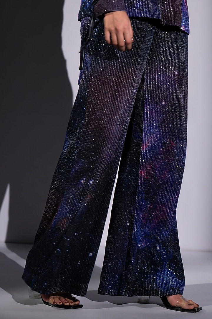Purple Sequins Georgette Jacket Set by Nikita Mhaisalkar at Pernia's Pop Up Shop
