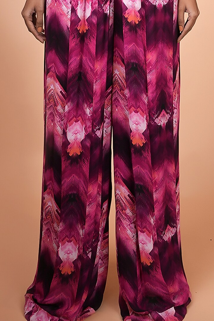 Magenta Double Georgette Jumpsuit by Nikita Mhaisalkar at Pernia's Pop Up Shop