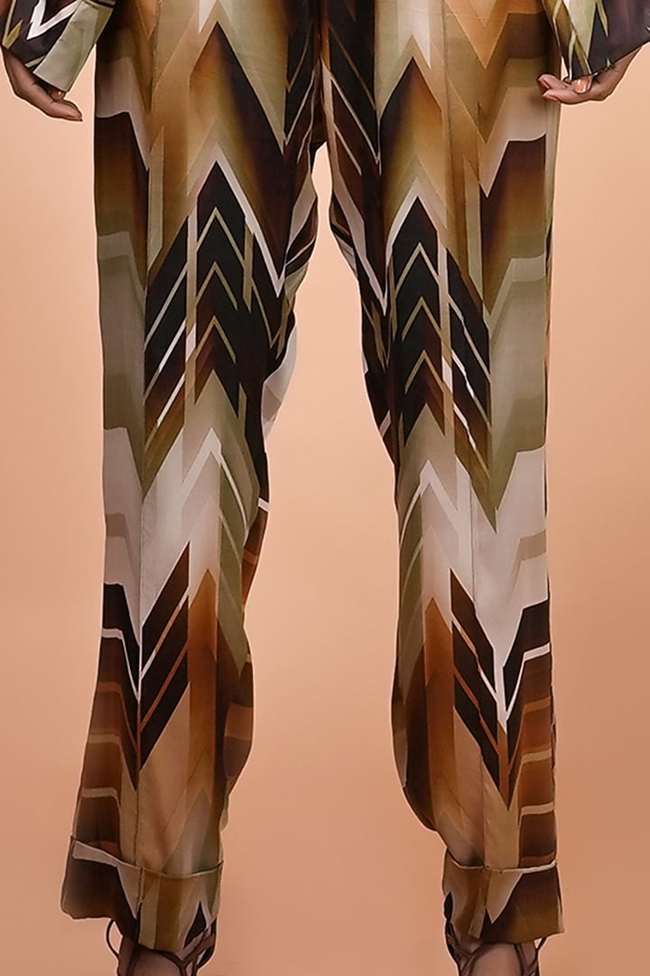 Coffee Brown Satin Lounge Set by Nikita Mhaisalkar at Pernia's Pop Up Shop