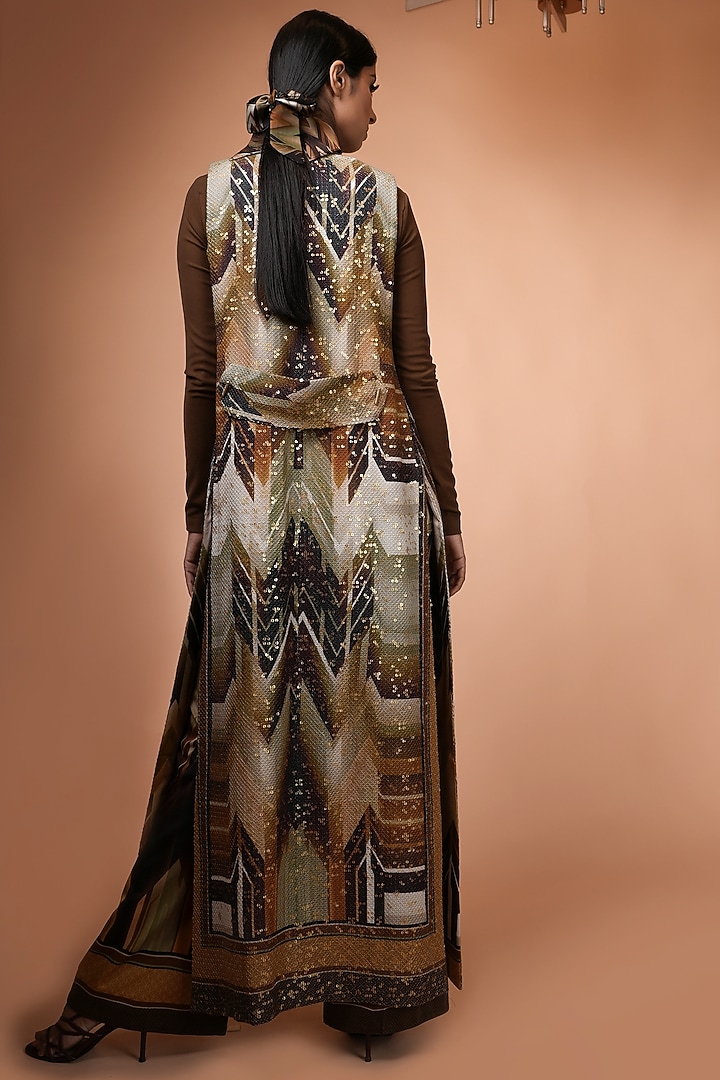 Coffee Brown Pant Set by Nikita Mhaisalkar at Pernia's Pop Up Shop