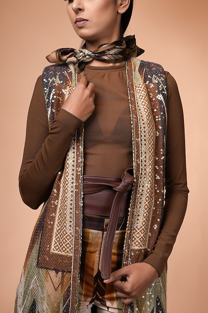 Coffee Brown Pant Set by Nikita Mhaisalkar at Pernia's Pop Up Shop