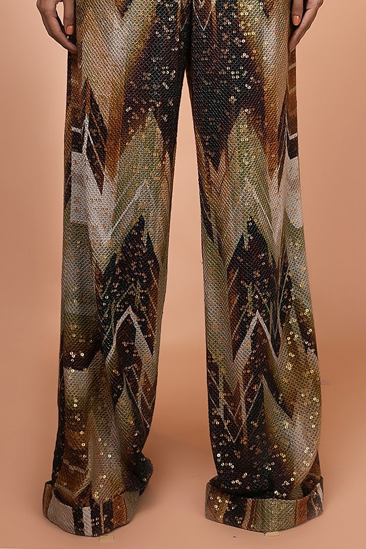 Coffee Brown Sheeted Pure Georgette Jumpsuit by Nikita Mhaisalkar at Pernia's Pop Up Shop