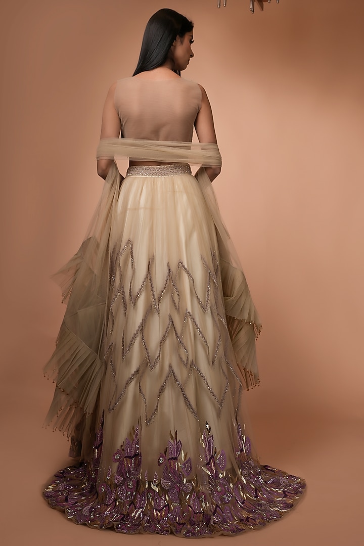Lilac Embellished Bridal Lehenga Set by Nikita Mhaisalkar at Pernia's Pop Up Shop