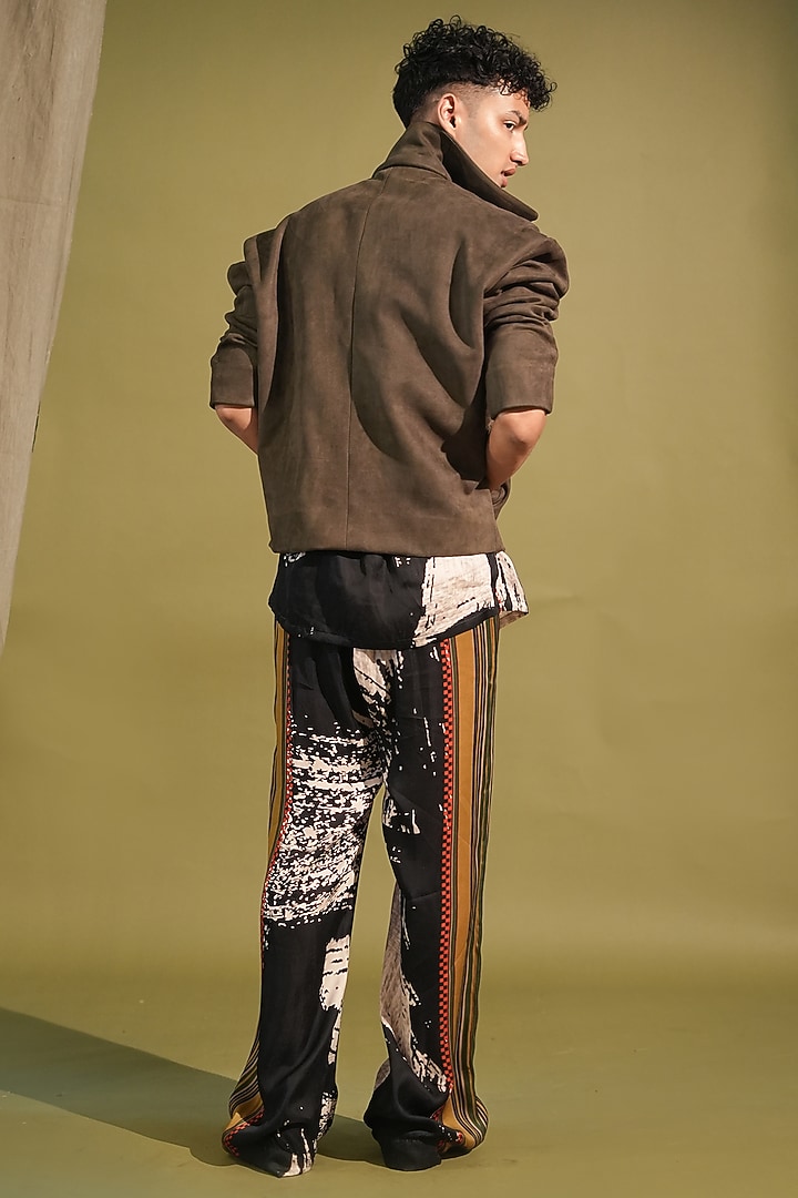 Jade Green Suede Jacket by Nikita Mhaisalkar Men at Pernia's Pop Up Shop