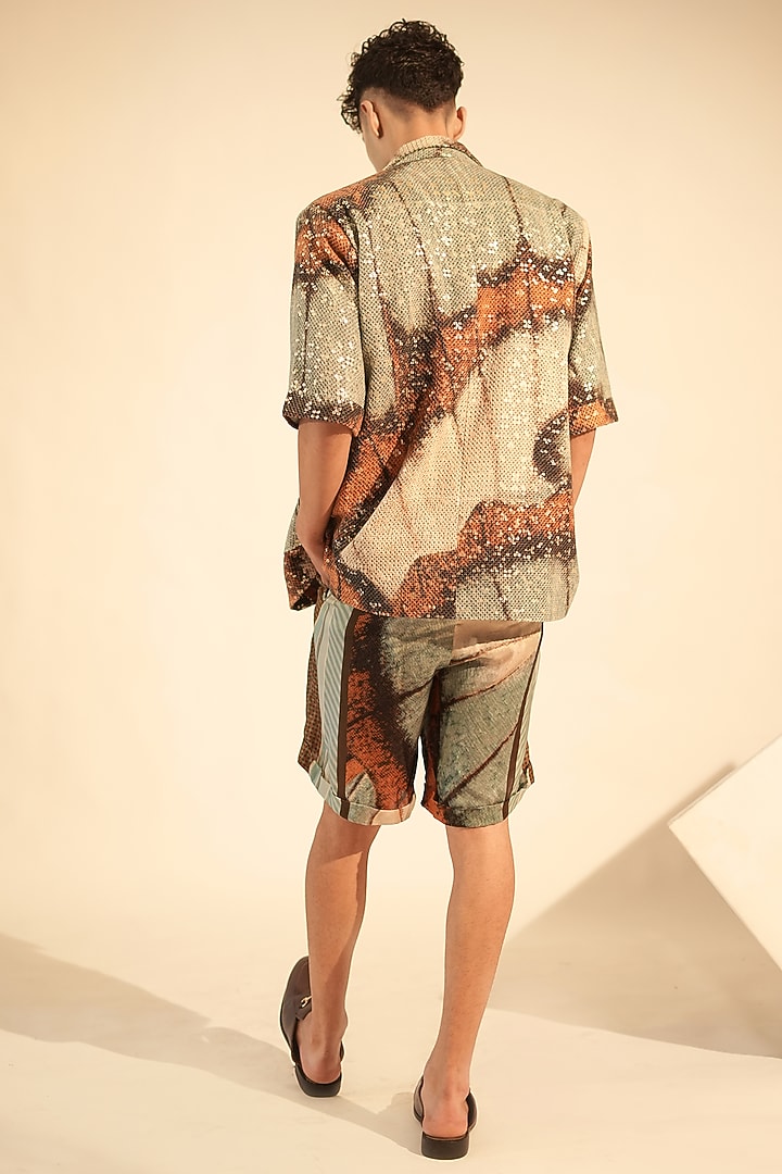 Multi-Colored Cotton Satin Printed Co-Ord Set by Nikita Mhaisalkar Men at Pernia's Pop Up Shop