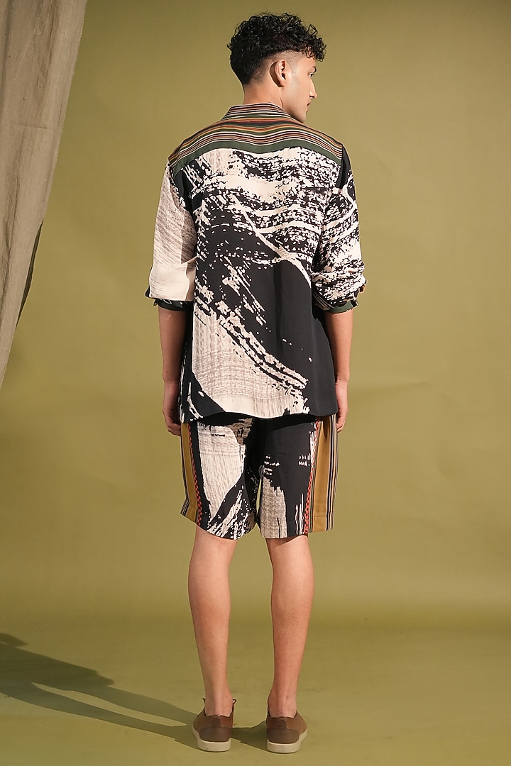 Black & White Georgette Co-Ord Set by Nikita Mhaisalkar Men at Pernia's Pop Up Shop