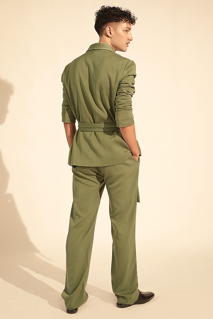 Jade Luxe Suiting Pantsuit by Nikita Mhaisalkar Men at Pernia's Pop Up Shop