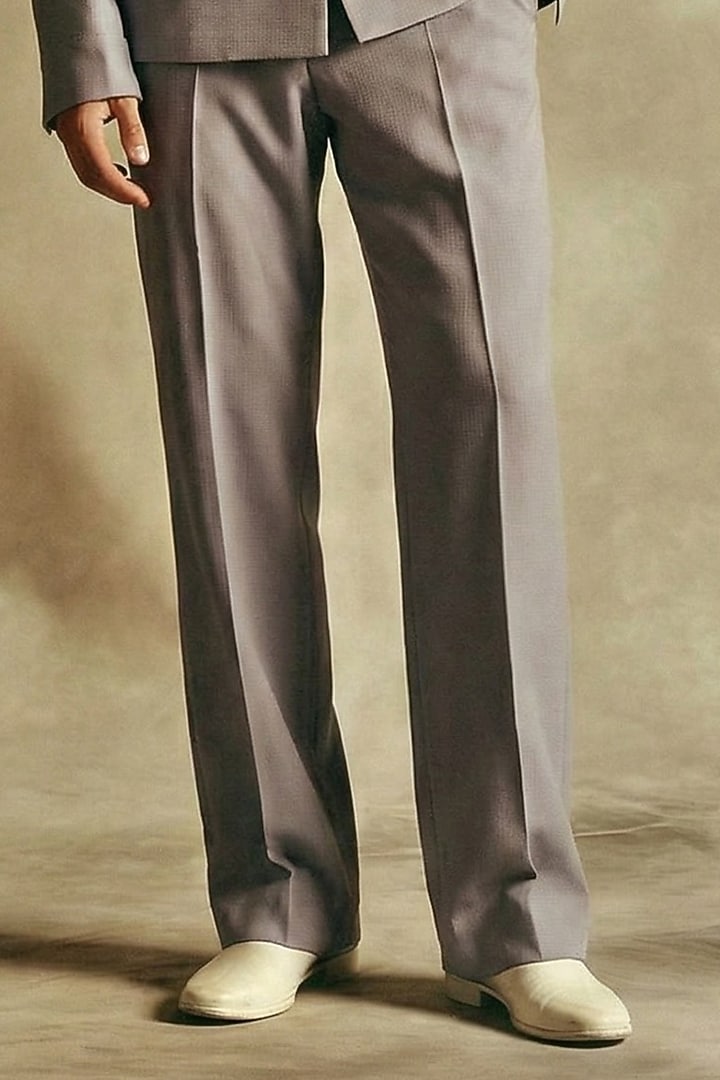 Ash Grey Luxe Suiting Co-Ord Set by Nikita Mhaisalkar Men at Pernia's Pop Up Shop