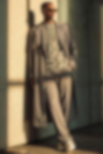 Jade Oyster Luxe Suiting Pant Set by Nikita Mhaisalkar Men at Pernia's Pop Up Shop