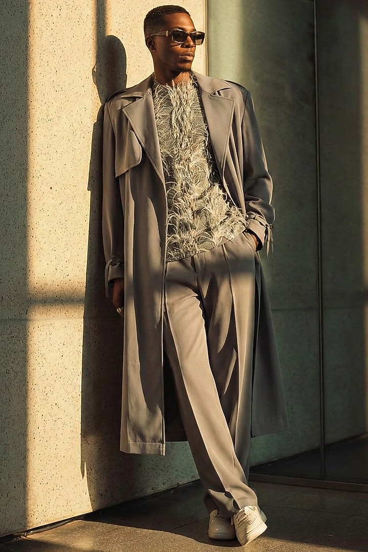 Jade Oyster Luxe Suiting Pant Set by Nikita Mhaisalkar Men at Pernia's Pop Up Shop