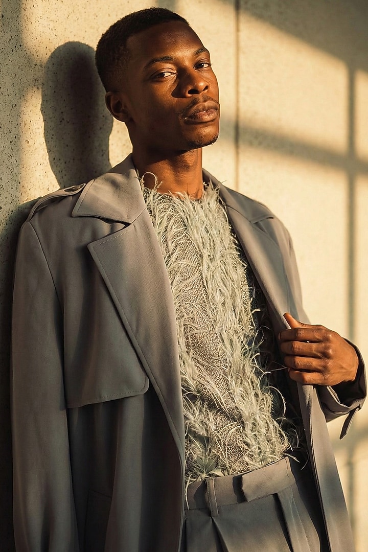 Jade Oyster Luxe Suiting Pant Set by Nikita Mhaisalkar Men at Pernia's Pop Up Shop