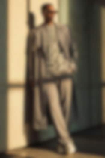 Jade Oyster Luxe Suiting T-Shirt by Nikita Mhaisalkar Men at Pernia's Pop Up Shop