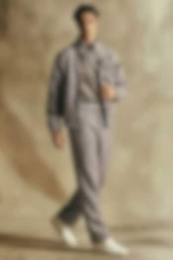 Lilac Tweed Co-Ord Set by Nikita Mhaisalkar Men at Pernia's Pop Up Shop