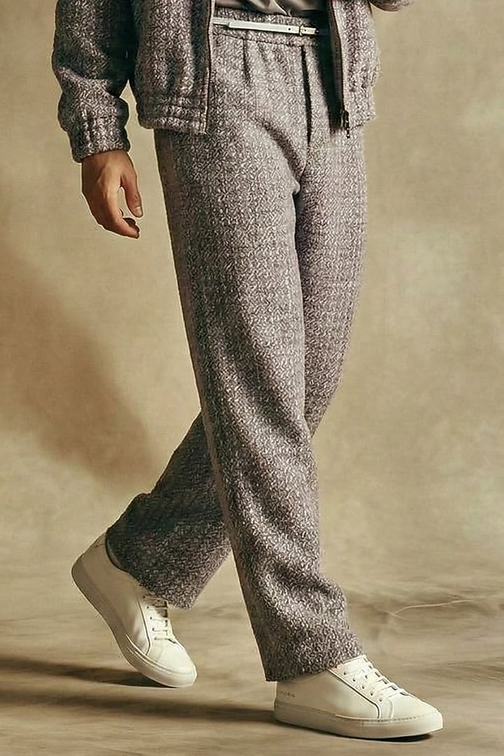 Lilac Tweed Co-Ord Set by Nikita Mhaisalkar Men at Pernia's Pop Up Shop