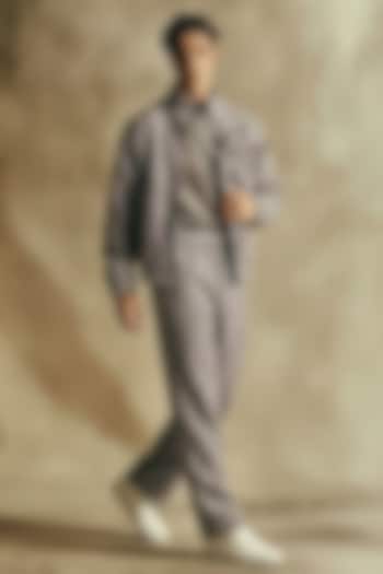 Grey Pure Silk Cowl T-Shirt by Nikita Mhaisalkar Men at Pernia's Pop Up Shop