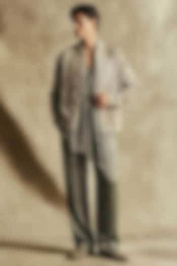 Room Green Pure Silk Co-Ord Set by Nikita Mhaisalkar Men at Pernia's Pop Up Shop