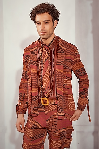 Brown Bamboo Belt by Nikita Mhaisalkar Men