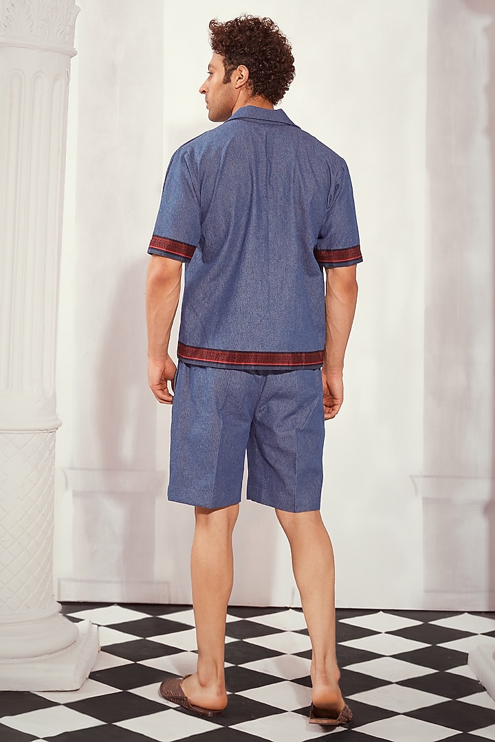 Blue Denim Co-Ord Set by Nikita Mhaisalkar Men at Pernia's Pop Up Shop