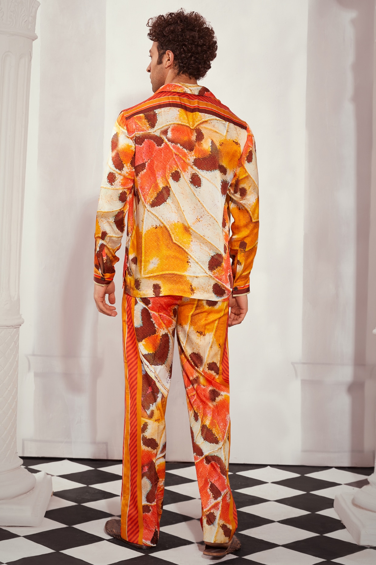 Multi-Colored Silk Satin Printed Co-Ord Set by Nikita Mhaisalkar