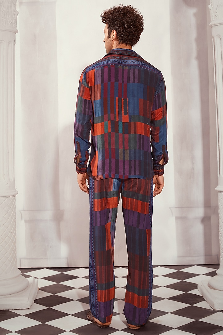 Multi-Colored Silk Crepe Printed Co-Ord Set by Nikita Mhaisalkar Men at Pernia's Pop Up Shop