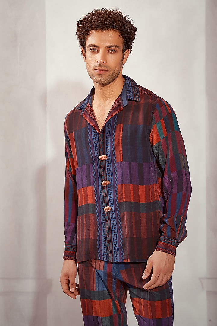 Multi-Colored Silk Crepe Printed Co-Ord Set by Nikita Mhaisalkar Men at Pernia's Pop Up Shop