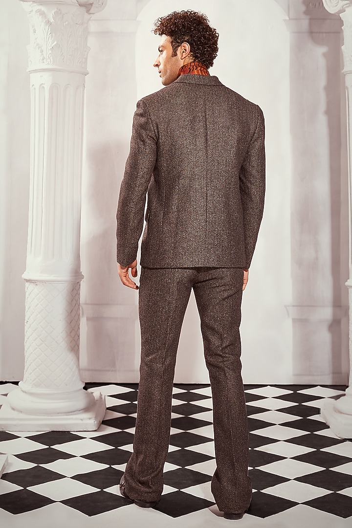 Grey Tweed Blazer Set by Nikita Mhaisalkar Men at Pernia's Pop Up Shop
